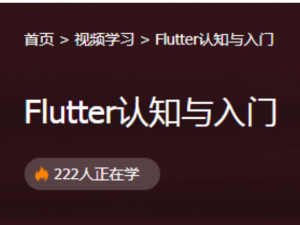 Flutter认知与入门视频教学-KK