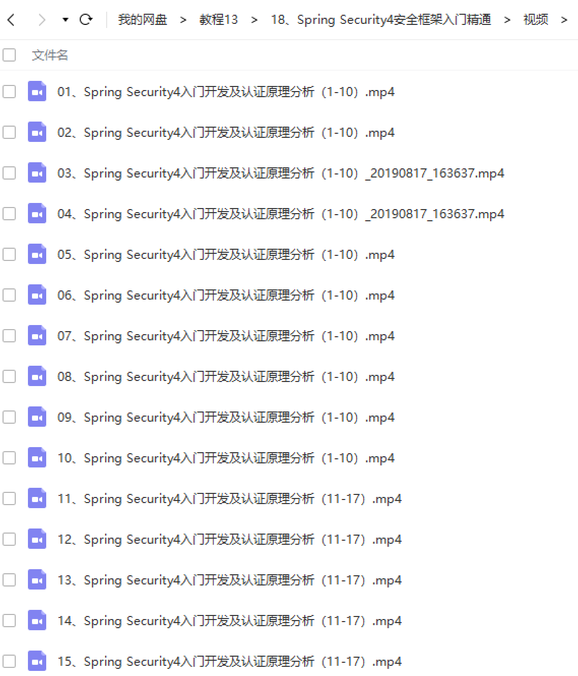 Spring Security4企业权限管理视频教程