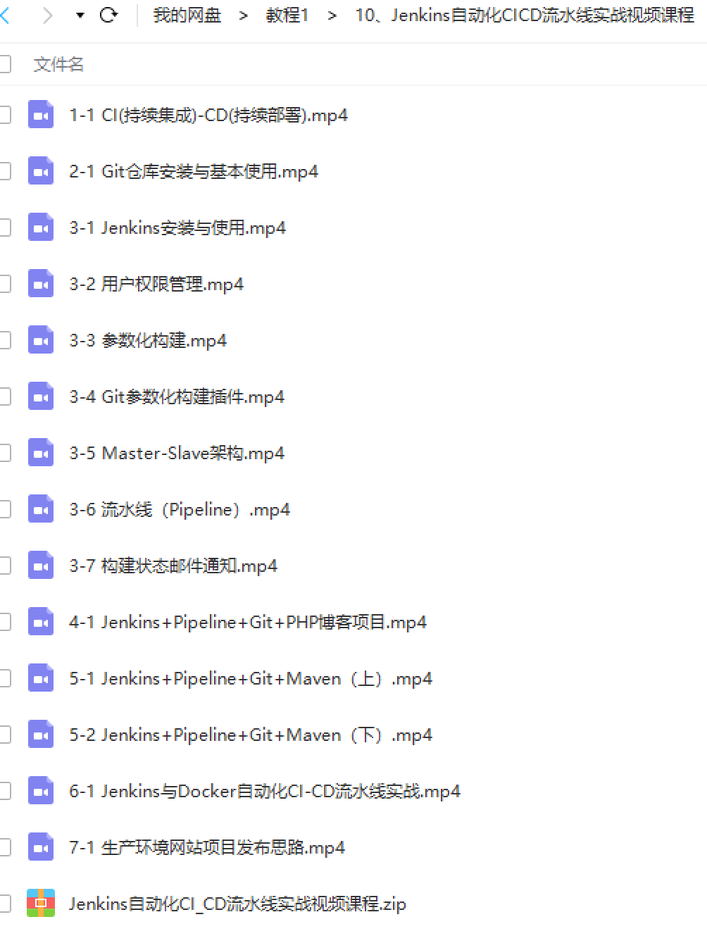 Jenkins自动化CI/CD流水线实战视频课程