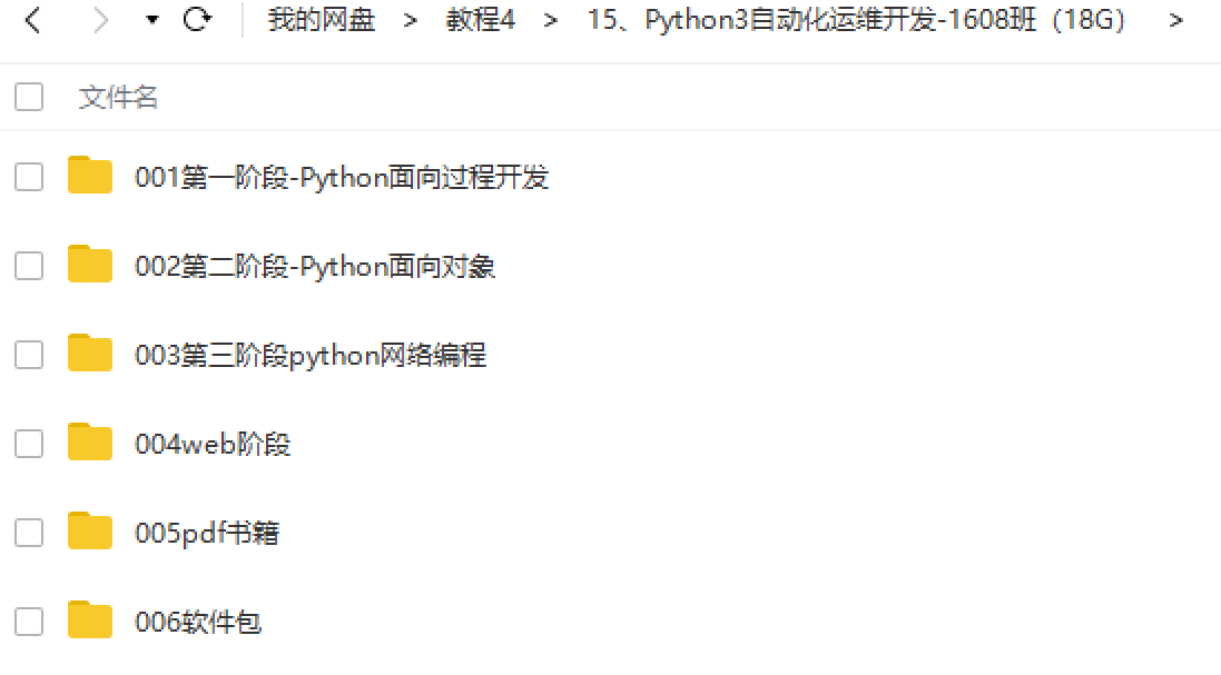 Python3自动化运维开发-1608班（18G）