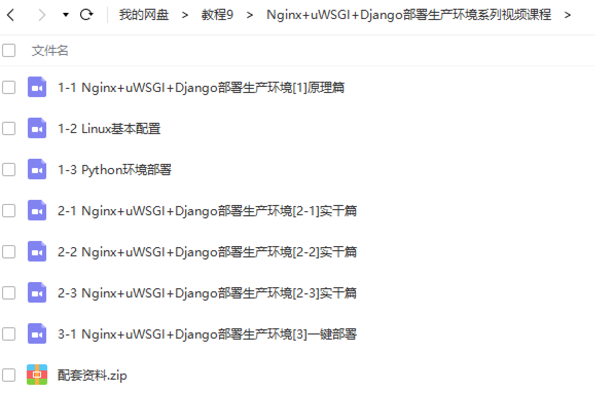 Nginx+uWSGI+Django部署生产环境系列视频课程