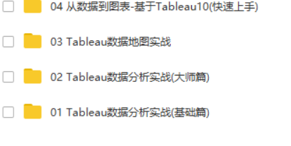 Tableau视频教程基础+中级+高级