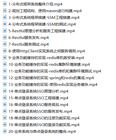 分布式系统框架Spring+Redis+SSO视频课程