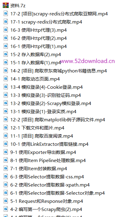 精通Scrapy网络爬虫系列视频