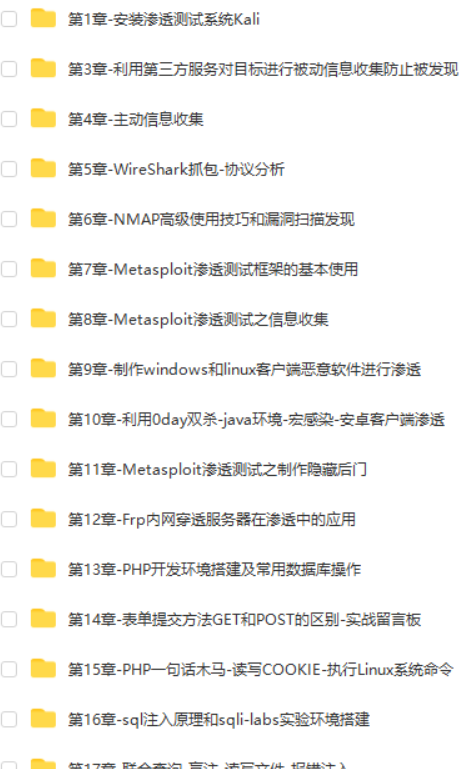 Kali零基础 Web 安全渗透工程师实战就业班|2021