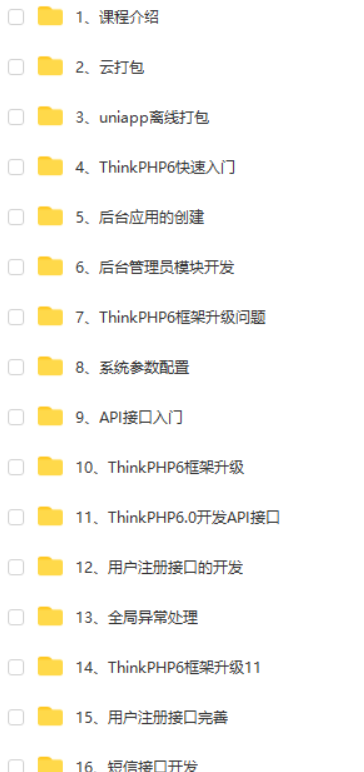 API接口开发实战thinkPHP6uniapp